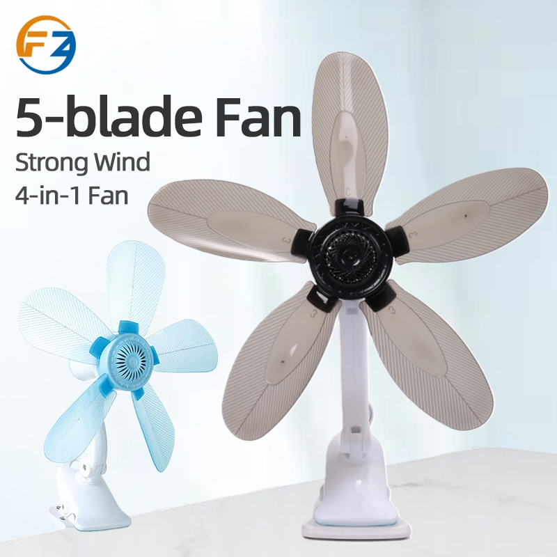 Portable Fan Five Soft Blades Adjustable Clip Fan Mini Fan Wall Fan Strong Wind 2 Pin Plug Kipas Meja Kipas Dinding 小风扇