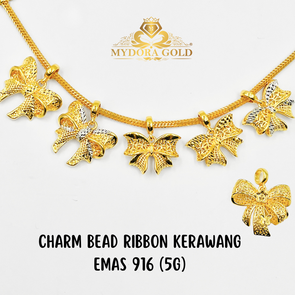 MYDORA Charm Bead Ribbon Kerawang (5G) l EMAS 916/22K