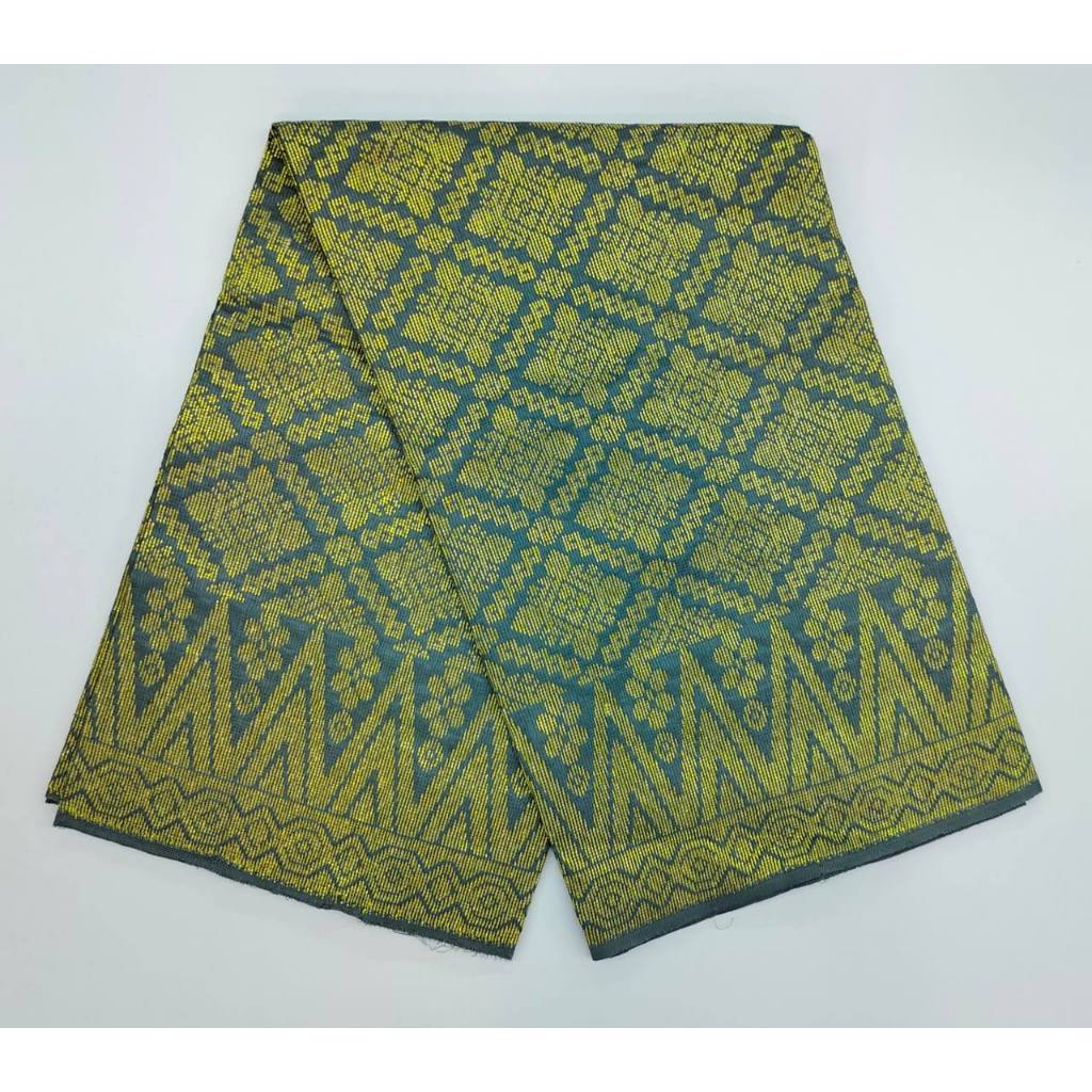Sampin Songket Eksklusif Lelaki – Hijau Emas Diraja Corak Klasik Melayu