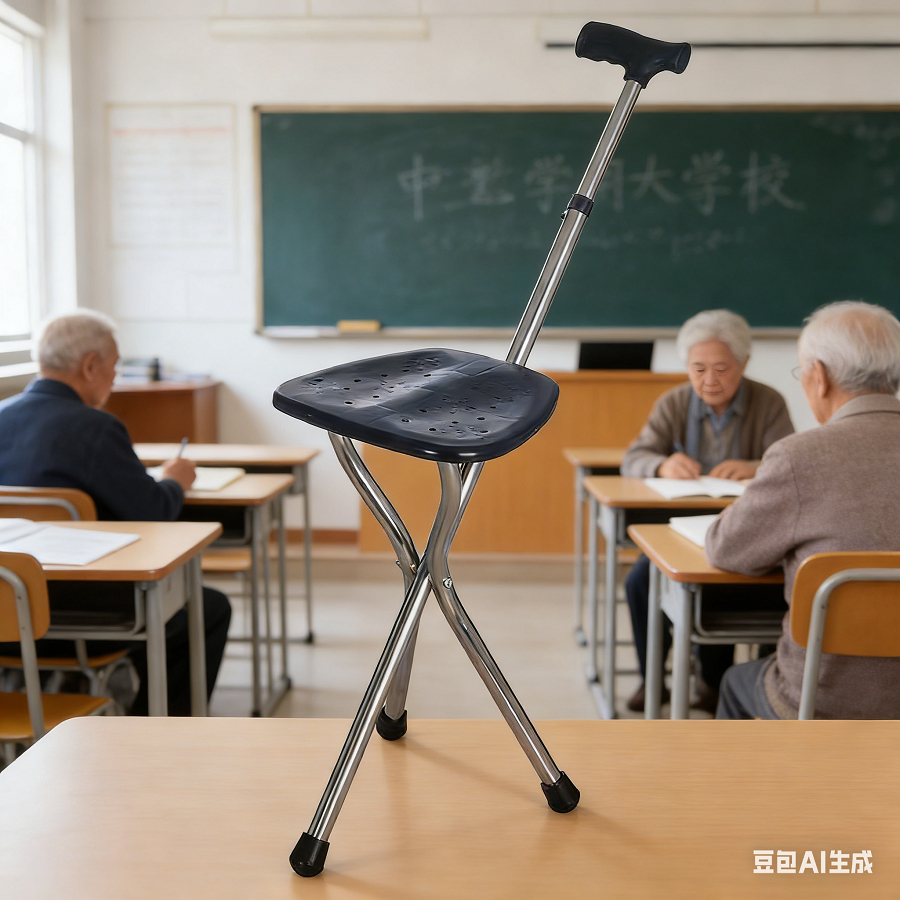 Walking Cane Stool Folding Walking Cane Chair、Foldable walking stick for elderly、tongkat kaki 4、拐杖椅子、tongkat orang tua