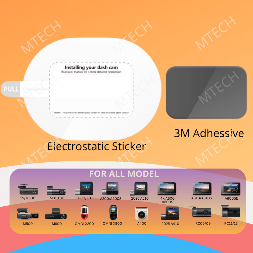 [ORIGINAL] 70Mai Electrostatic Sticker A500 PRO 4K RC06 3M Sticker Double Tape Heat Resistant Adhesive