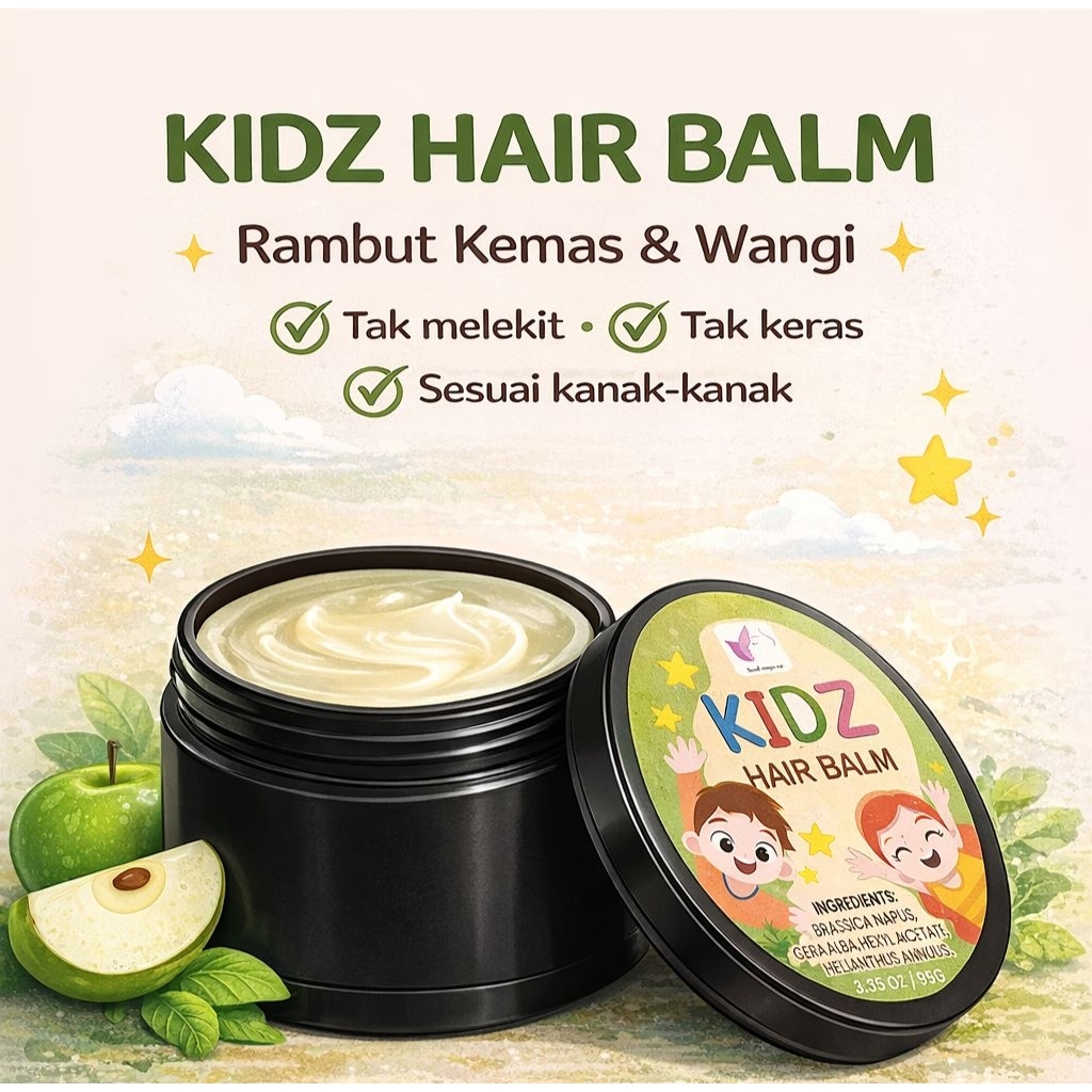 Kids Pomade Kidz Hair Balm Natural Hair Balm Pomade Budak Minyak Rambut Anti Kusut