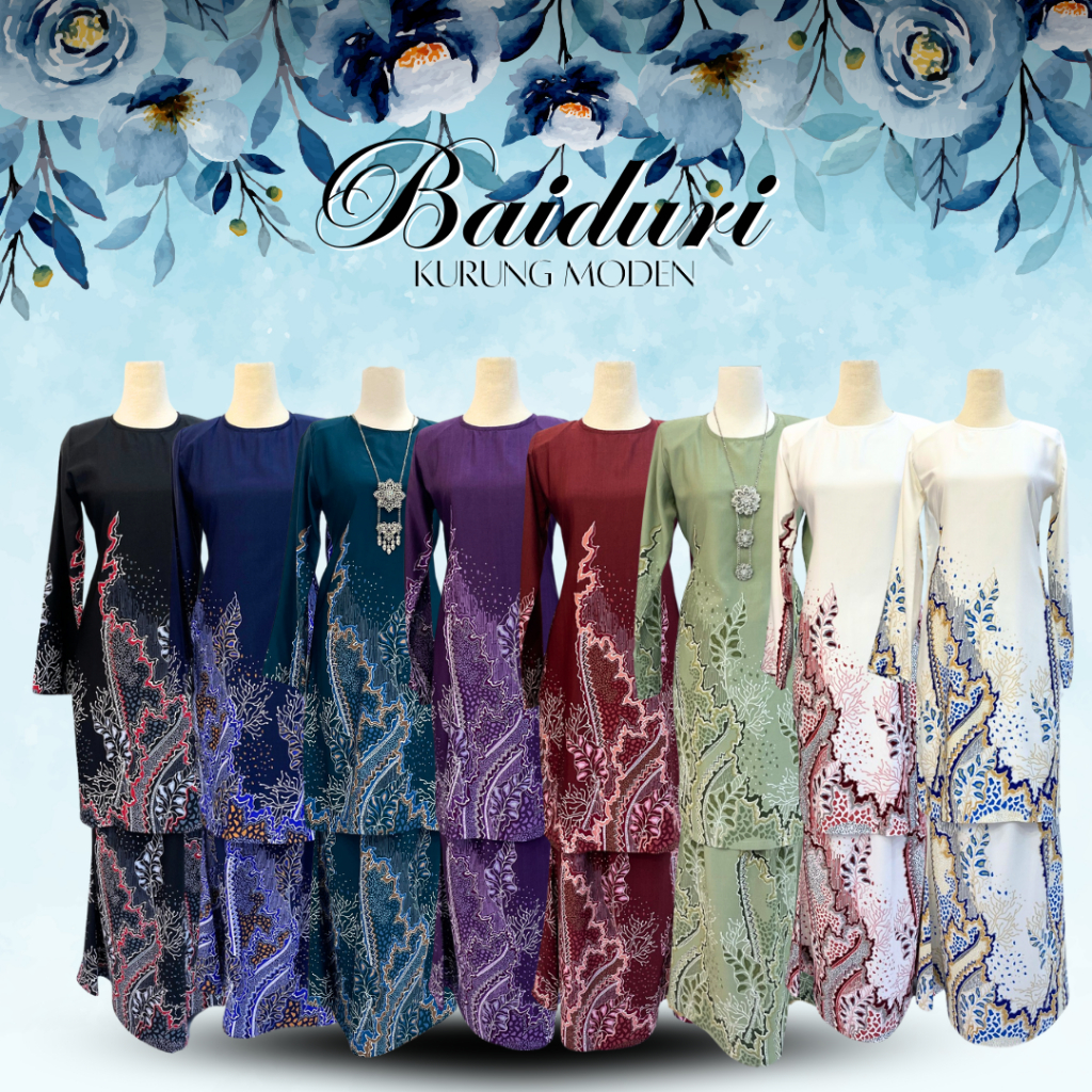 KURUNG MODEN BAIDURI CORAK BATIK | BATIK MALAYSIA | CORAK BATIK PRINTED | MATERIAL SAKURA