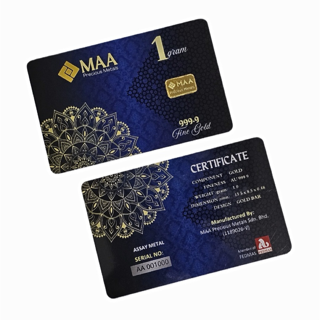 MAA Orodesign Gold Bar 999 1 Gram + Free Gift 💝