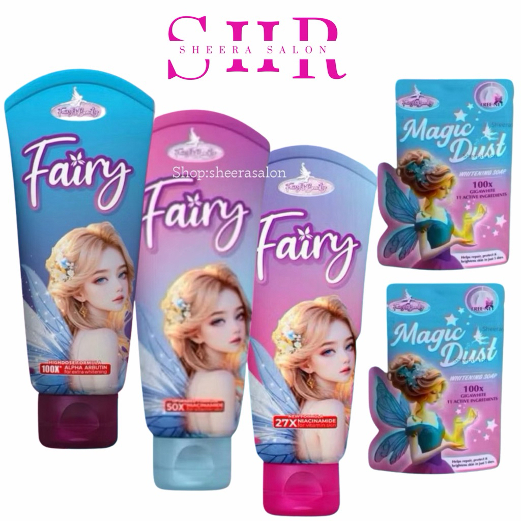 FAIRY HIGH DOSE WHITENING OINTMENT FAIRY New Edition Tube 27x & 75ml 50X NIACINAMIDE & Magic Dust Soap Original Hq 100%