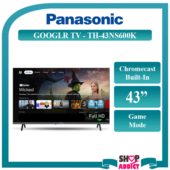Panasonic 43" Full HD Smart TV TH-43NS600K Television with Voice Control Gaming Mode Surround Sound
