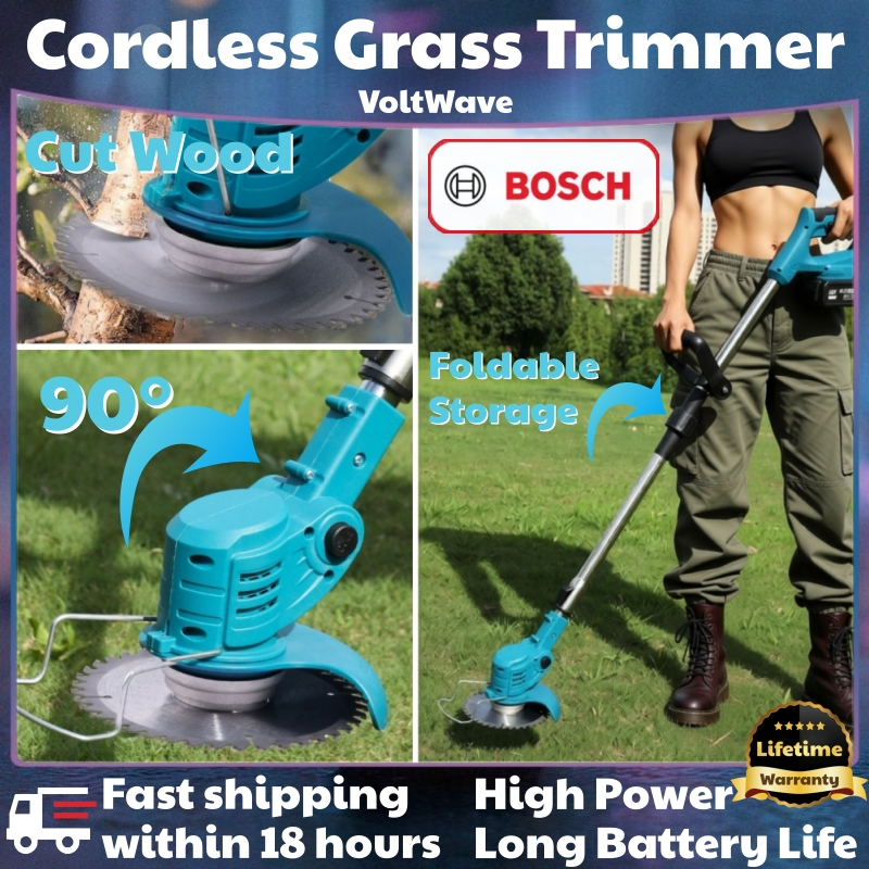 [Bosch] Mesin Rumput Bateri Cordless Portable Electric Grass Cutter Grass Trimmer Lawn Mower Mesin Potong Rumput 割草机