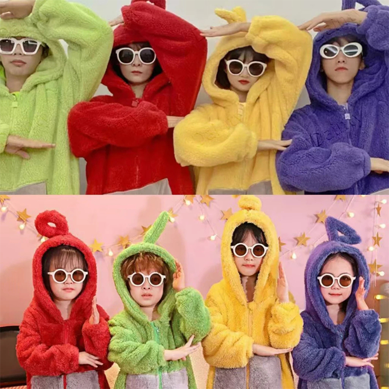 Teletubbies one-piece pajamas cosplay cosplay Christmas New Year's Day annual meeting children adult parent-child coupl
