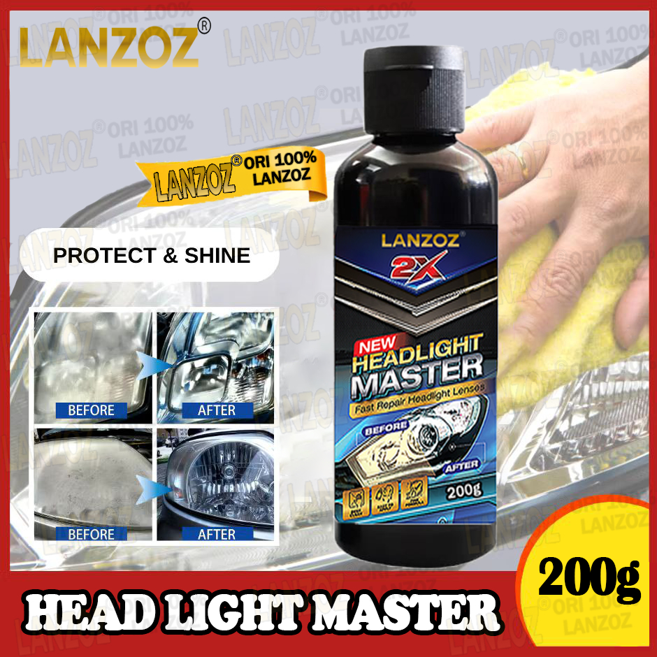 Headlight Master 200g - LANZOZ / Fast  Repair Headlight Restoration HEADLAMP CLEANER POLISH LAMPU KERETA , Automotive