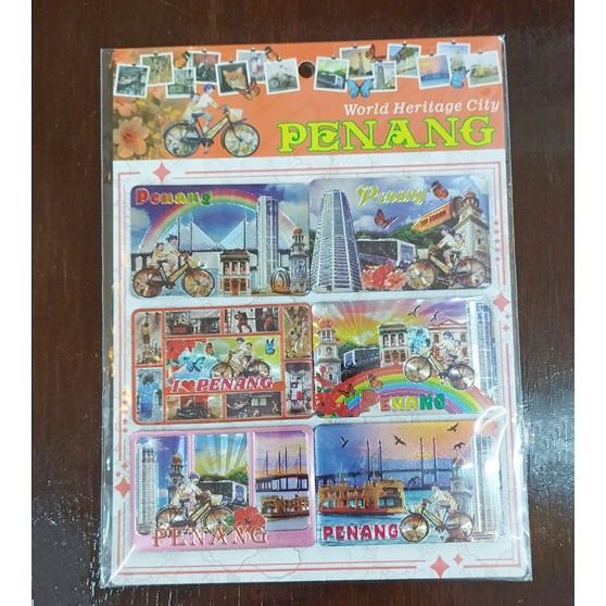 6PCS SET Penang Street Art Penang Collection Souvenir Fridge Magnet