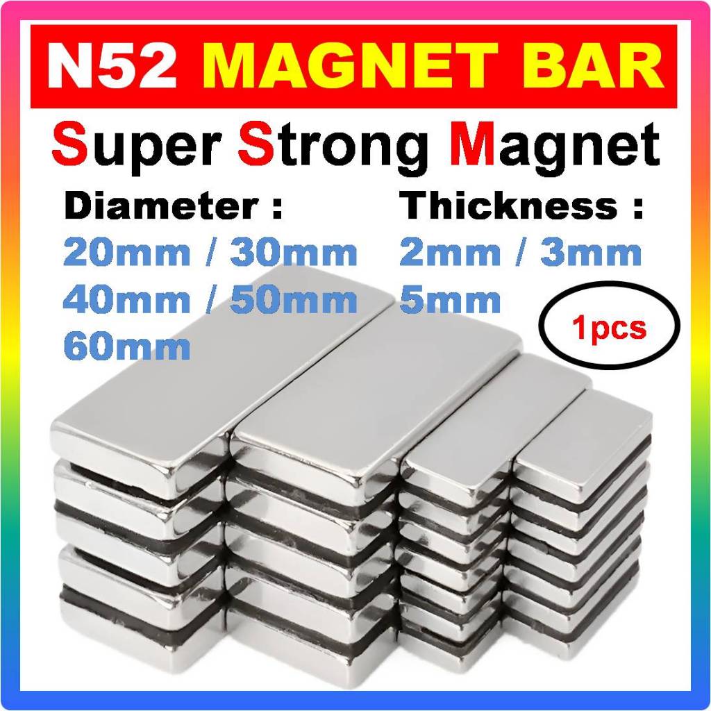 N52 Neodymium Magnet Bar - Super Strong Industrial Grade Magnetic Block NdFeB Rare Earth
