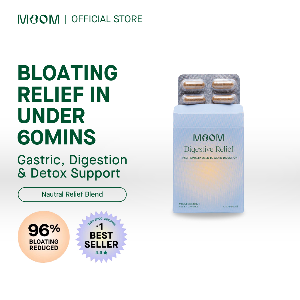 Moom Health™ Digestive Relief On The Go - de/bloat | Relieves Bloating & Digestive Discomfort for Gut Health (10 Caps)