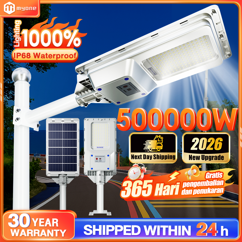 Lampu solar light outdoor lighting 500000W IP68 Waterproof Solar street lamp Jalan Light LED Street Light