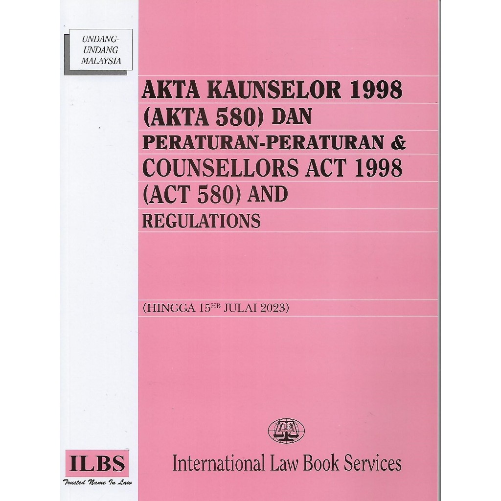 Akta Kaunselor 1998 & Counsellors Act 1998