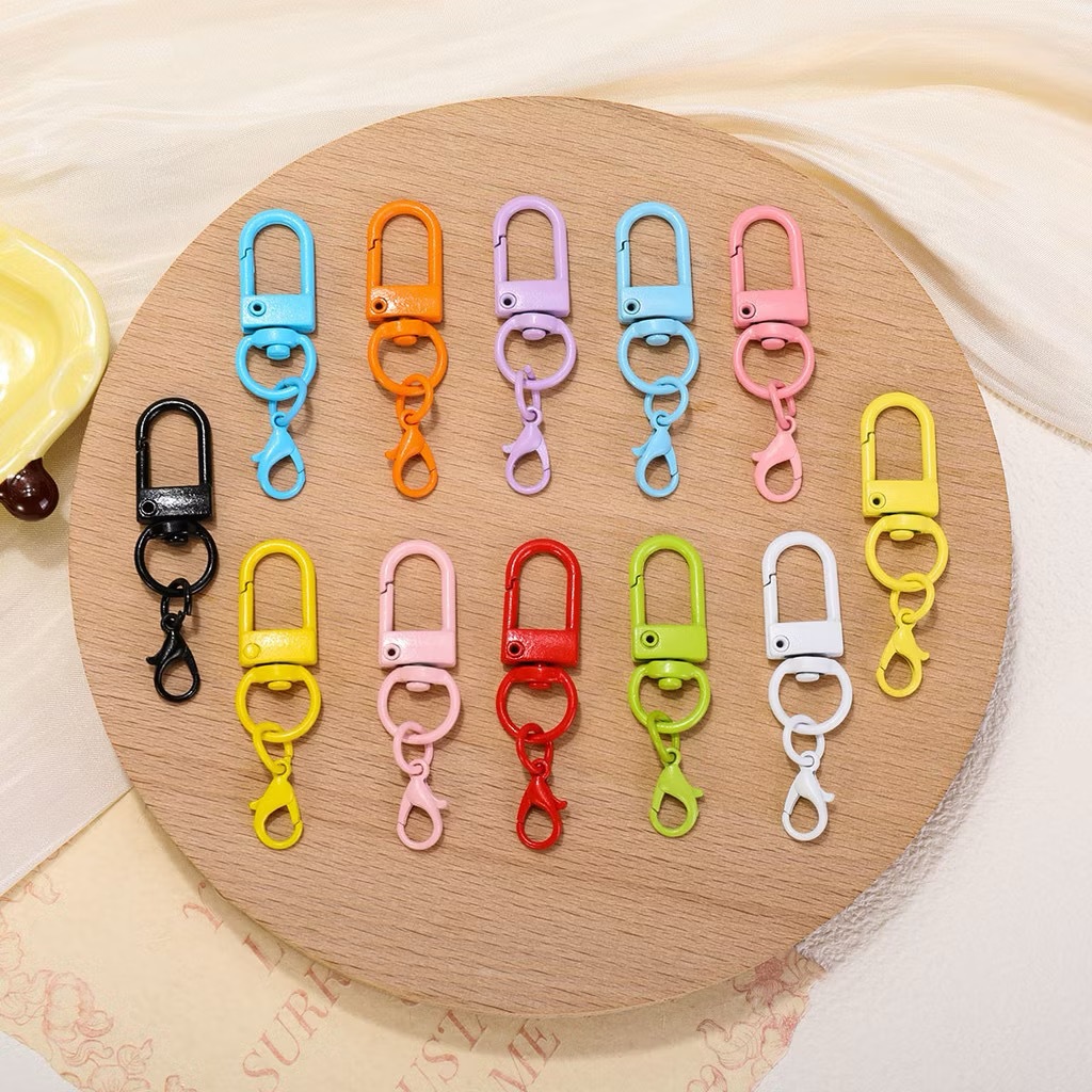 【Local Seller】1pcs Color Paint Key Chain Door Buckle Shrimp Buckle Set DIY Keychain Backpack Clasp Jewelry Accessories