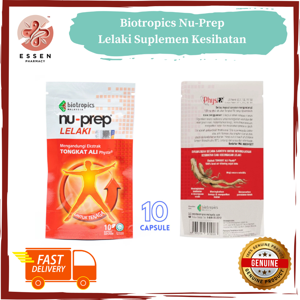 Biotropics Nu-Prep Lelaki Tongkat Ali Capsules 10's