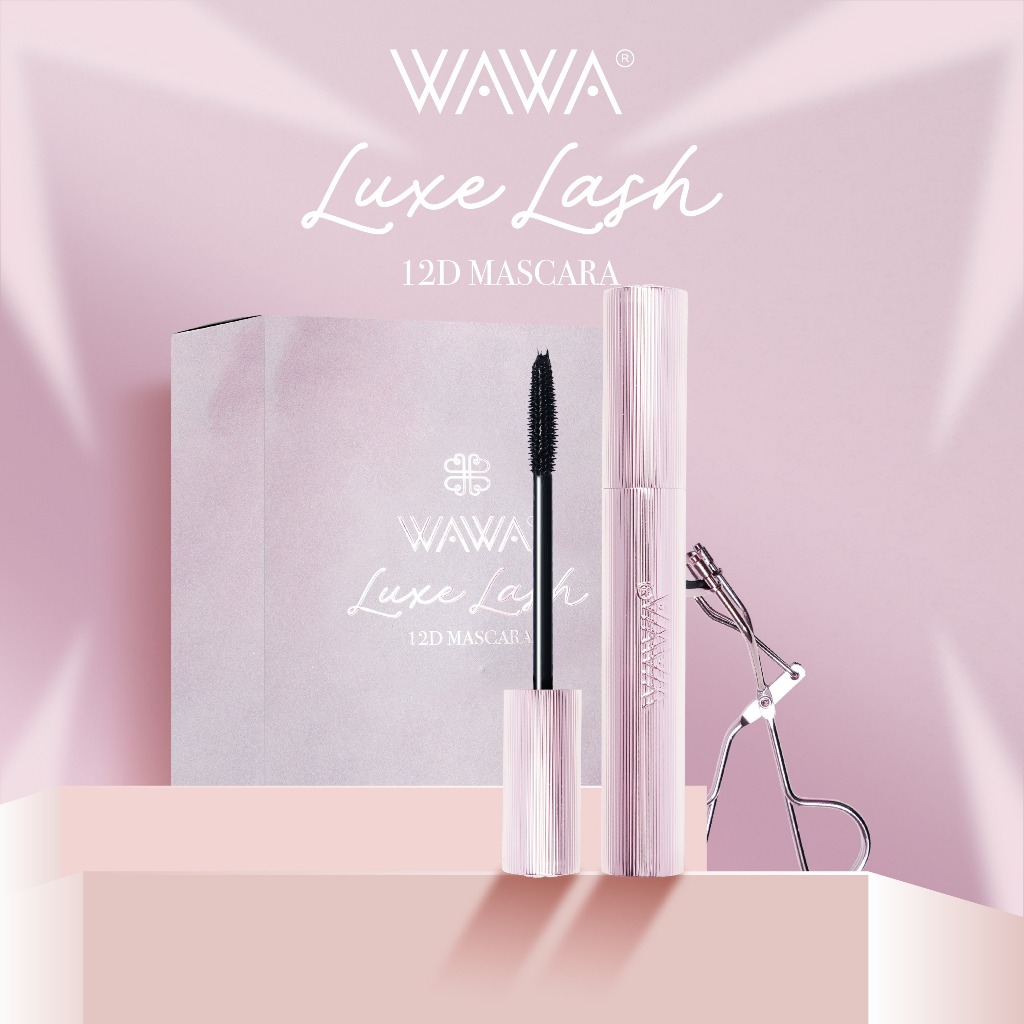 WAWA 12D Luxe Lash Mascara with Eyelash Curler | WAWA 9D Silk Fibre Mascara with Eyelash Curler