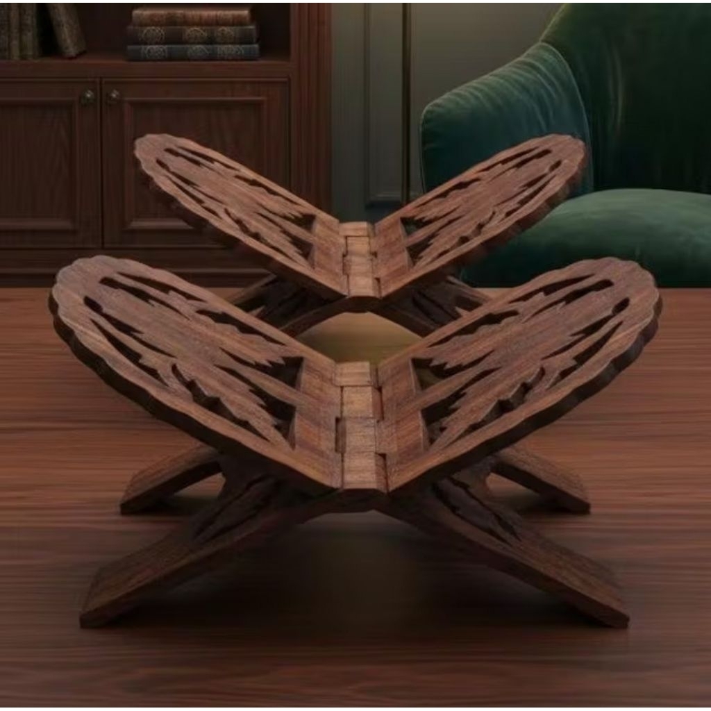 Rehal Handcrafted Elegant Wooden Rehal Foldable Quran Stand & Islamic Book Holder Best Gift for Ramadan