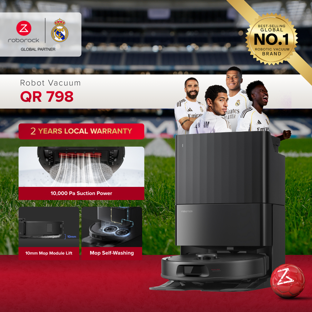 Roborock QR 798 | Robot Vacuum | 10,000Pa Suction Power | Mop Self-Wash | App Control