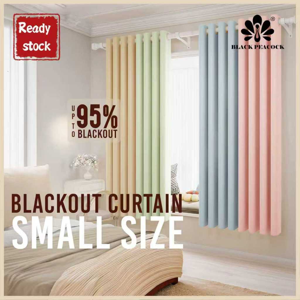 BlackPeacock【Stok Sedia】Langsir Pendek Tebal /Langir Pintu/Kalis Cahaya/Langsir Pendek/Short Curtain