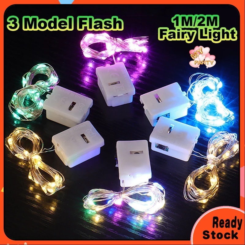 Lampu Dawai Tembaga 1M/2M/3M/5M LED Light Strip Fairy Light Gift String Light String 3Modes Light Lampu LED