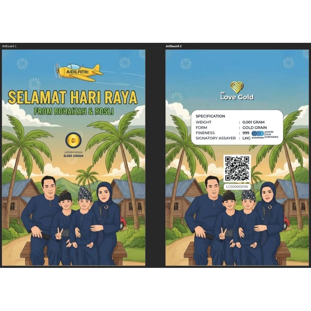 Custom Gold Bar 0.001g/50Pcs(Rm8.50each) Emas 999 24K Gold.