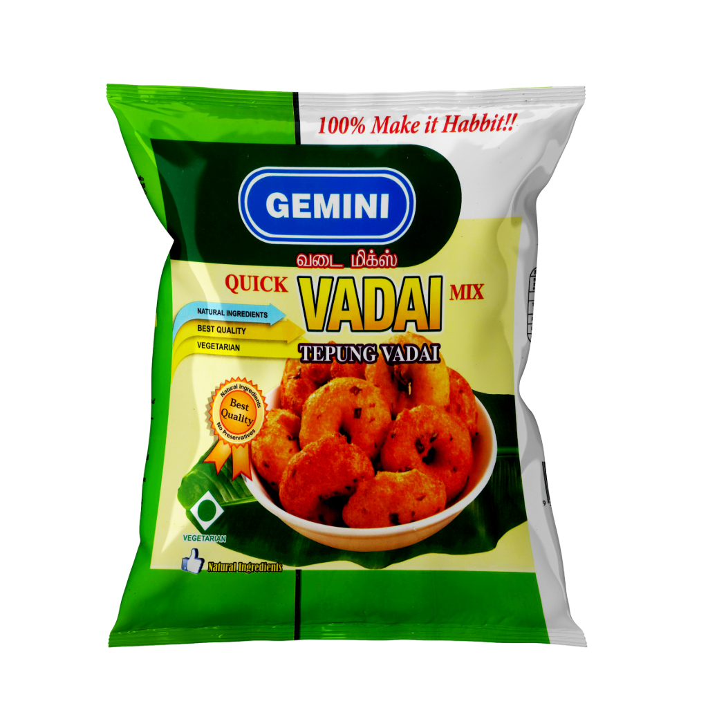 GEMINI VADAI MIX 400g/Tepung Vadai Segera 400g/Best Quality/Vegetarian/Natural Ingredients/Premium