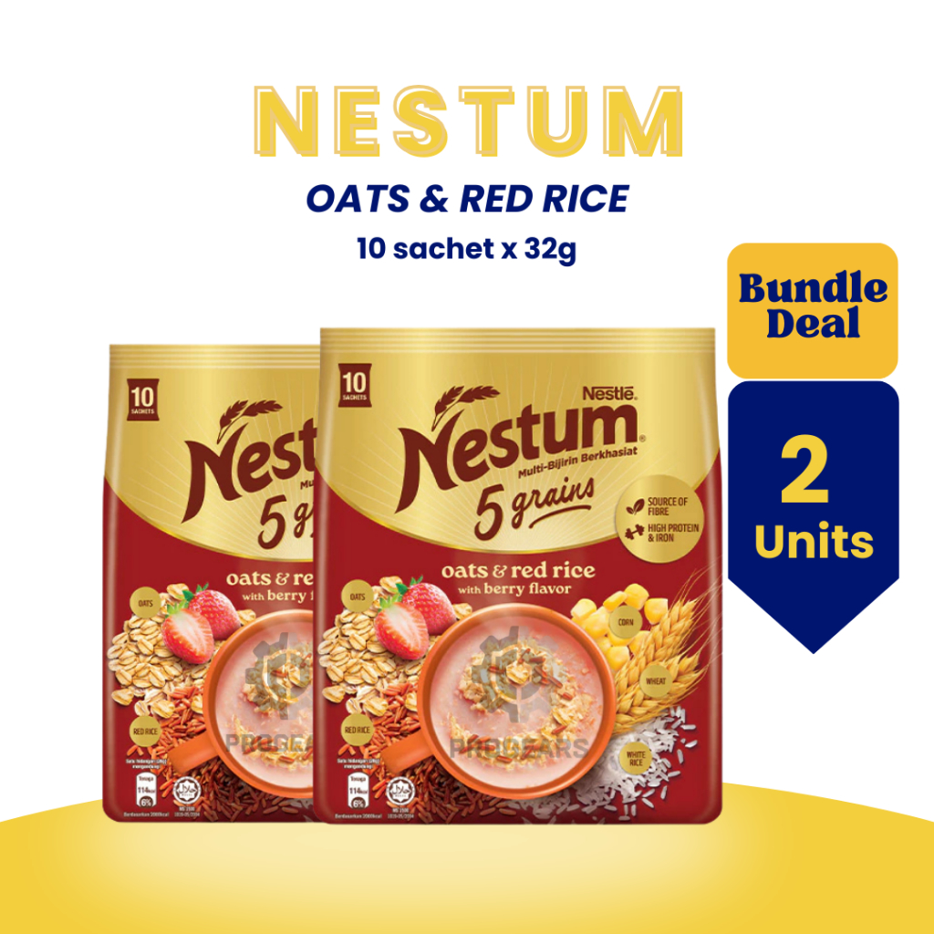 2x Bundle - Nestum 5 Grains Oats & Berries with Berry Flavour Instant Cereal – Healthy…