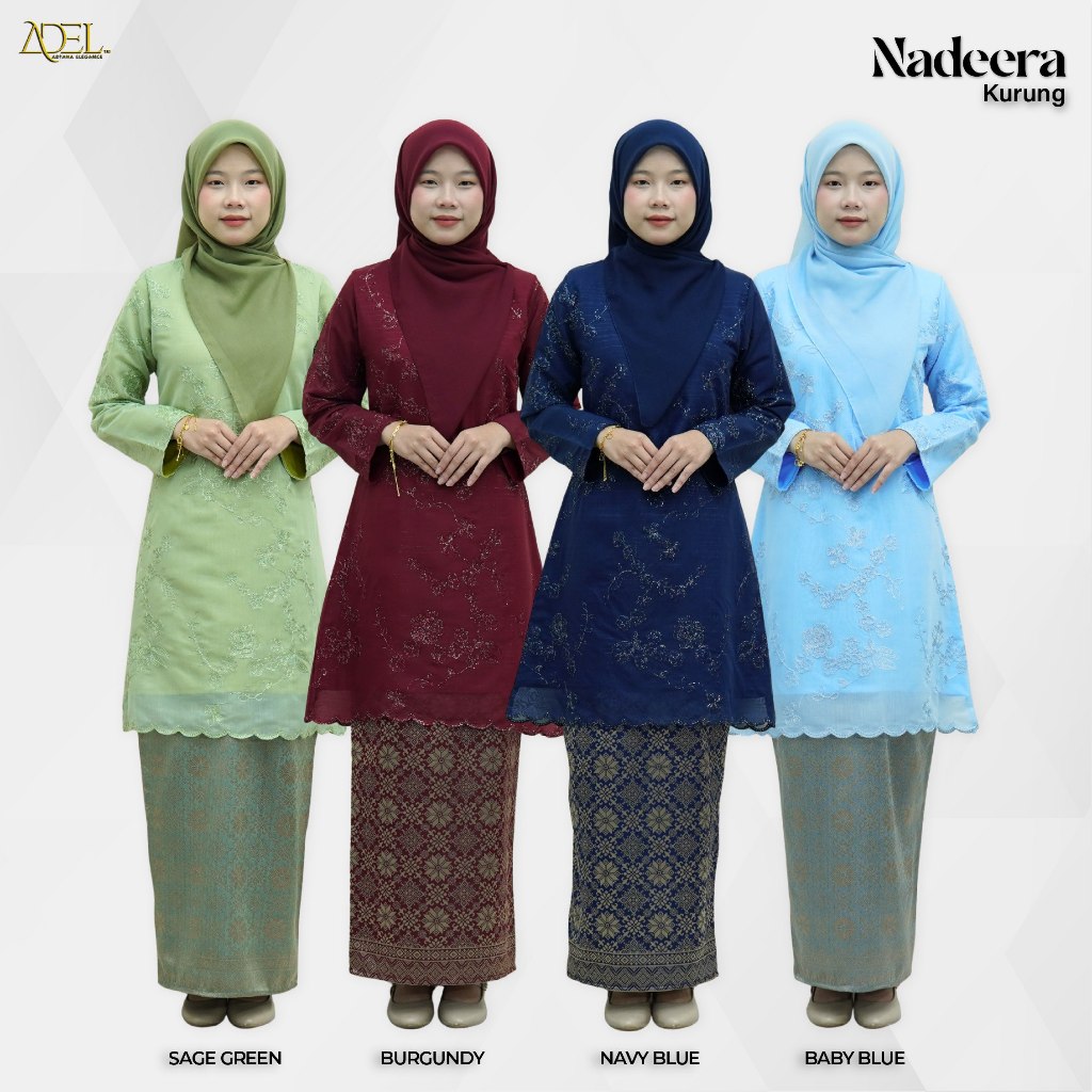 RAYA 2026 | ADEL Kurung Nadeera Organza Embroidery+Lining Songket Moden Perempuan Wanita Muslimah