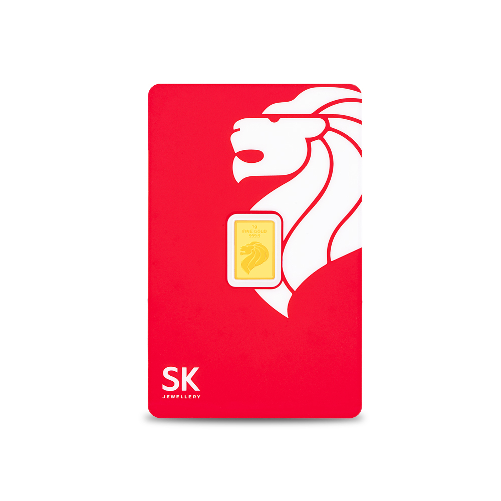 SK Jewellery (1G) Merlion 999 Pure Gold Bar