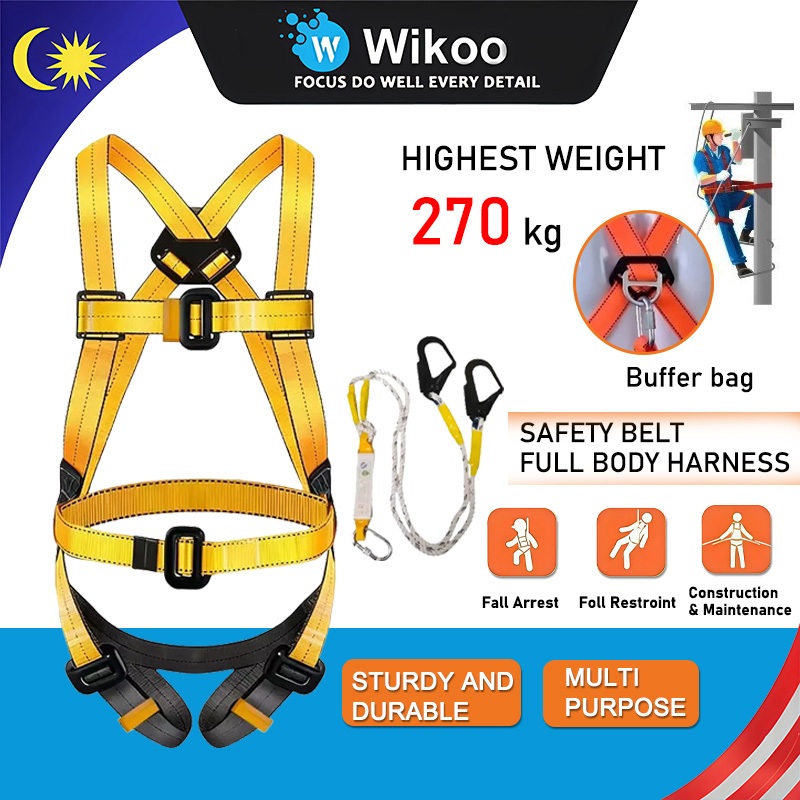 Full Body Safety Harness High-altitude work preservation belt Safety Belt Belt Safety with Buffer Pack Tali Keselamatan
