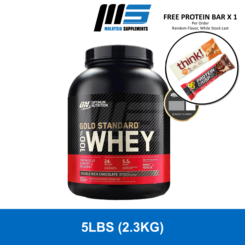 Optimum Nutrition Gold Standard Whey 5lbs - 100% Whey Protein Powder, Lean Muscle Building Recovery