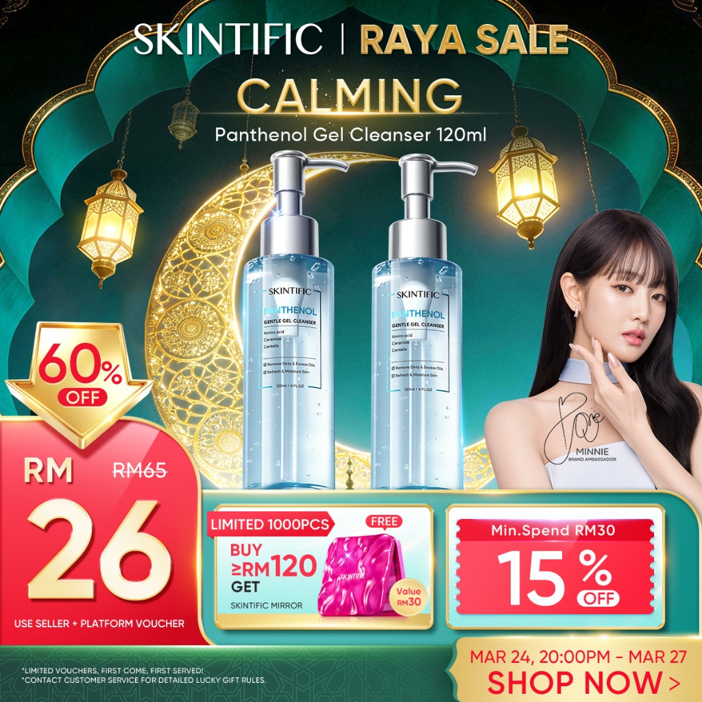 SKINTIFIC Panthenol Gel Cleanser Hydrating Moisturize Smooth Skin pencuci muka Panoxyl Face Wash Amino Acid Oil Control