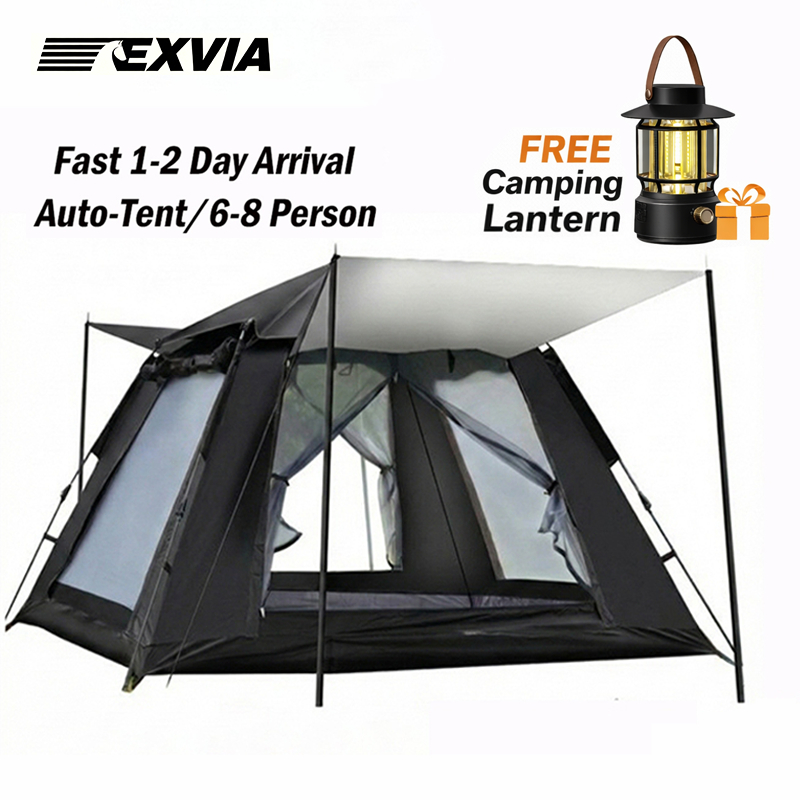 WTHB Outdoor Tent 6-8 Persons Camping Tent Family Tent Automatic Tent Double-Layer Waterproof Rainproof Tent