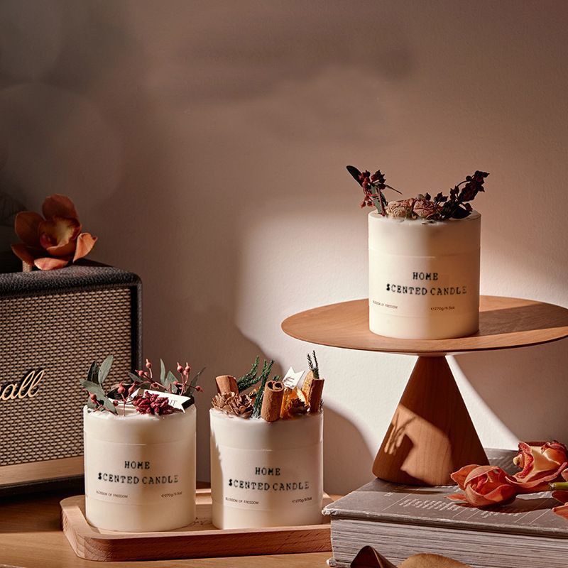 Floral Forest Scented Candle | Dried Flower Decor | Soy Wax | Aromatherapy for Bedroom & Gift