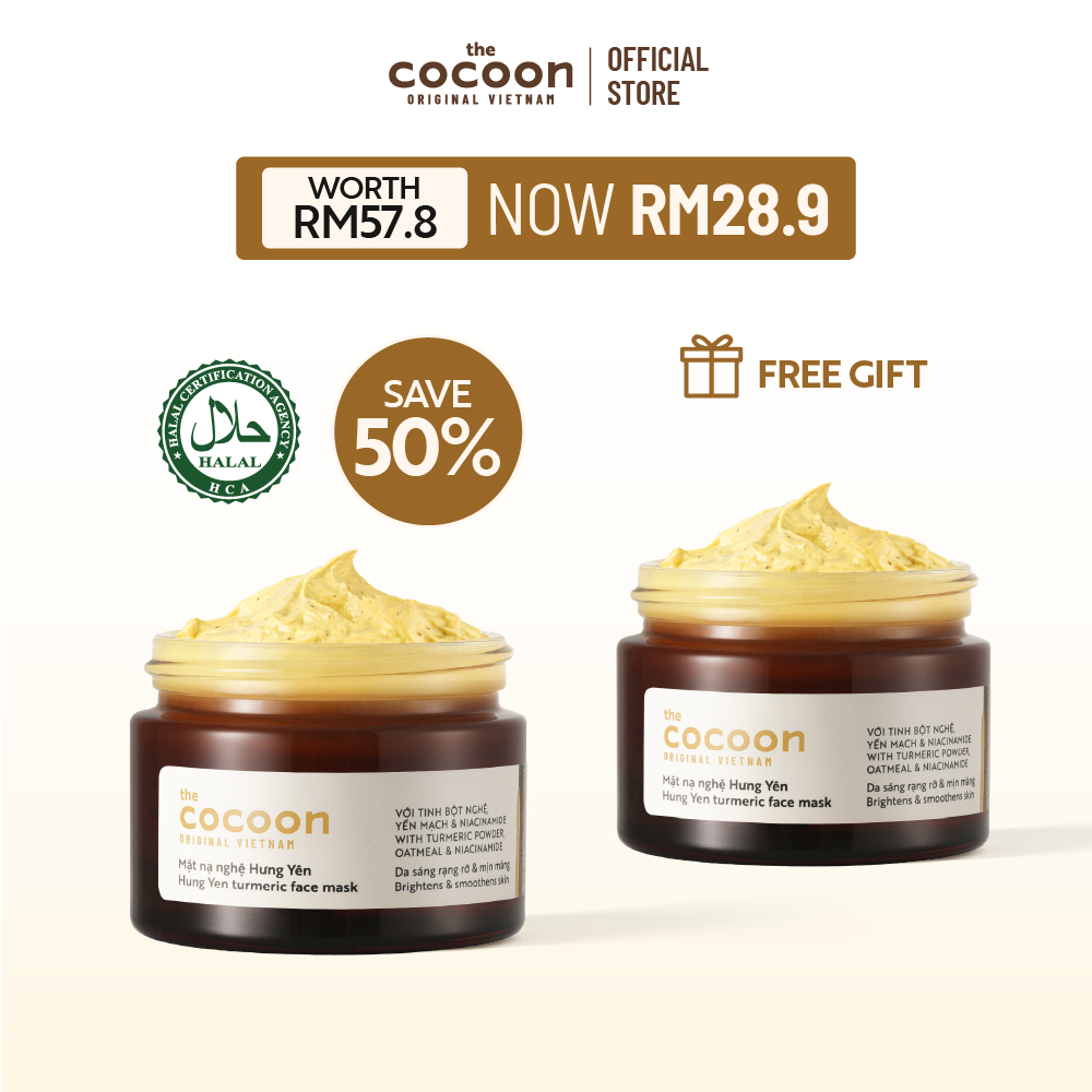 [BUY 1 FREE 1| 12PM 23-28.4]COCOON Hung Yen Turmeric Face Mask Radiant and smooth skin (30ml)