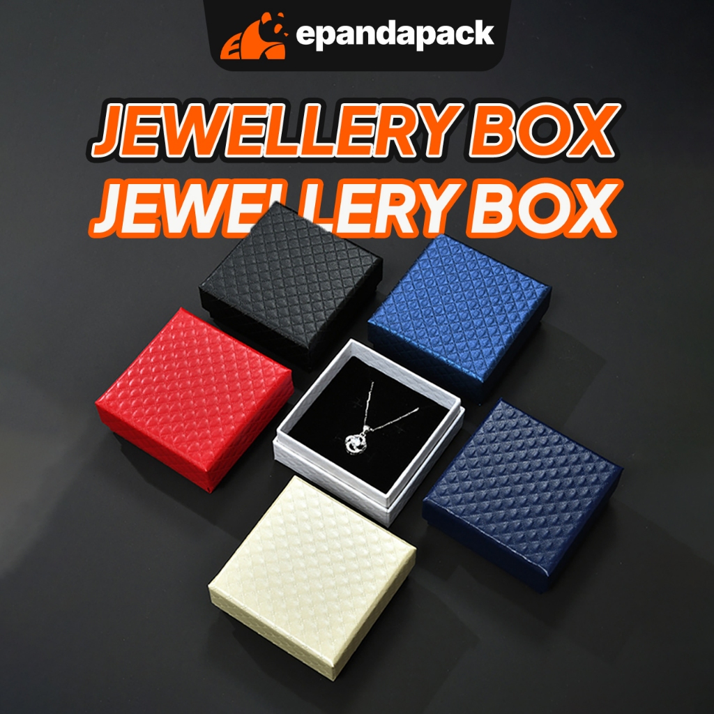 Jewellery Box Casing Kotak Barang Kemas PU Leather Diamond Texture Organizer Hadiah Anting Ring
