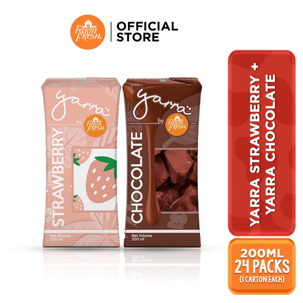 Yarra by Farm Fresh UHT Chocolate Milk + Yarra by Farm Fresh UHT Strawberry Milk Packs each