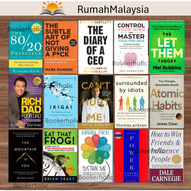 Self help books successful people rich dad Atomic Habits let them theory laws of power diary ceo book Psychology Money