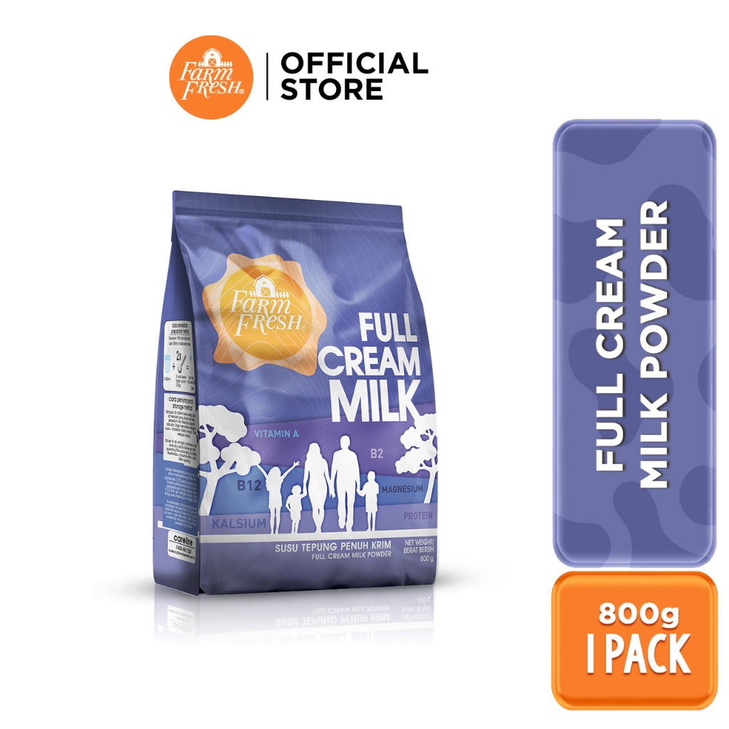 Farm Fresh Full Cream Milk Powder 800g x 1 Pack | Farm Fresh Susu Tepung Penuh Krim 800g x 1 Pek
