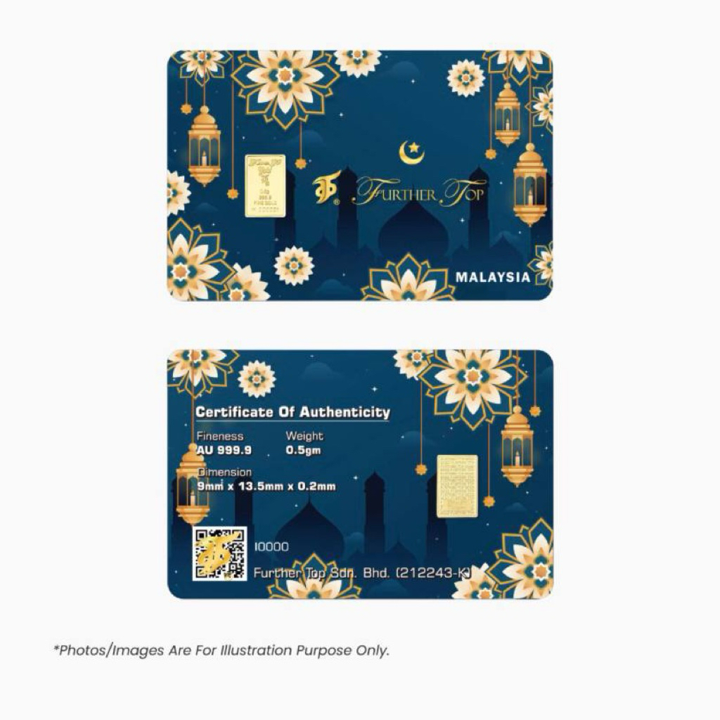 0.50g Further Top Gold 999.9 Gold Coin Mini Gold Bar Emas Tulen&hellip;