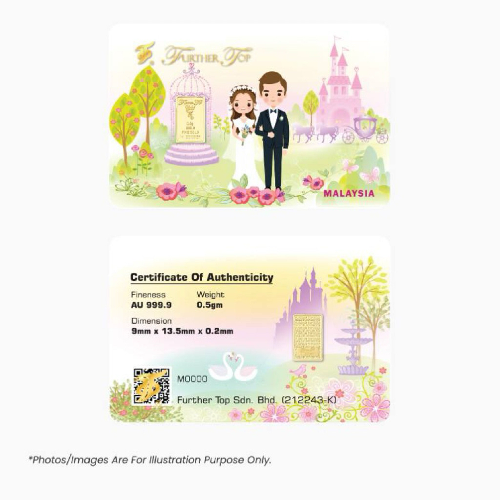 0.50g Further Top Gold 999.9 Gold Coin Mini Gold Bar Emas Tulen&hellip;