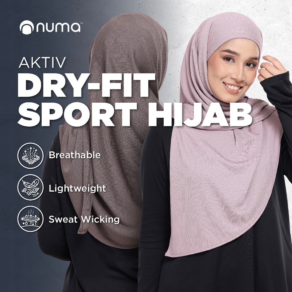 Numa Aktiv Modest Microfibre Sport Hijab | Quick Dry Lightweight Breathable For Running Workout Hiking Travel & Leisure