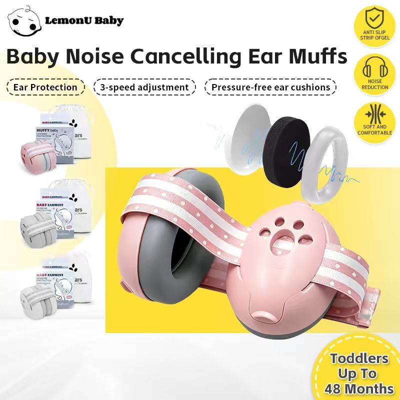 LemonU Baby Earmuff Perlindungan Telinga Bayi Bukti Bunyi Anti Bunyi Pembatalan Headphone