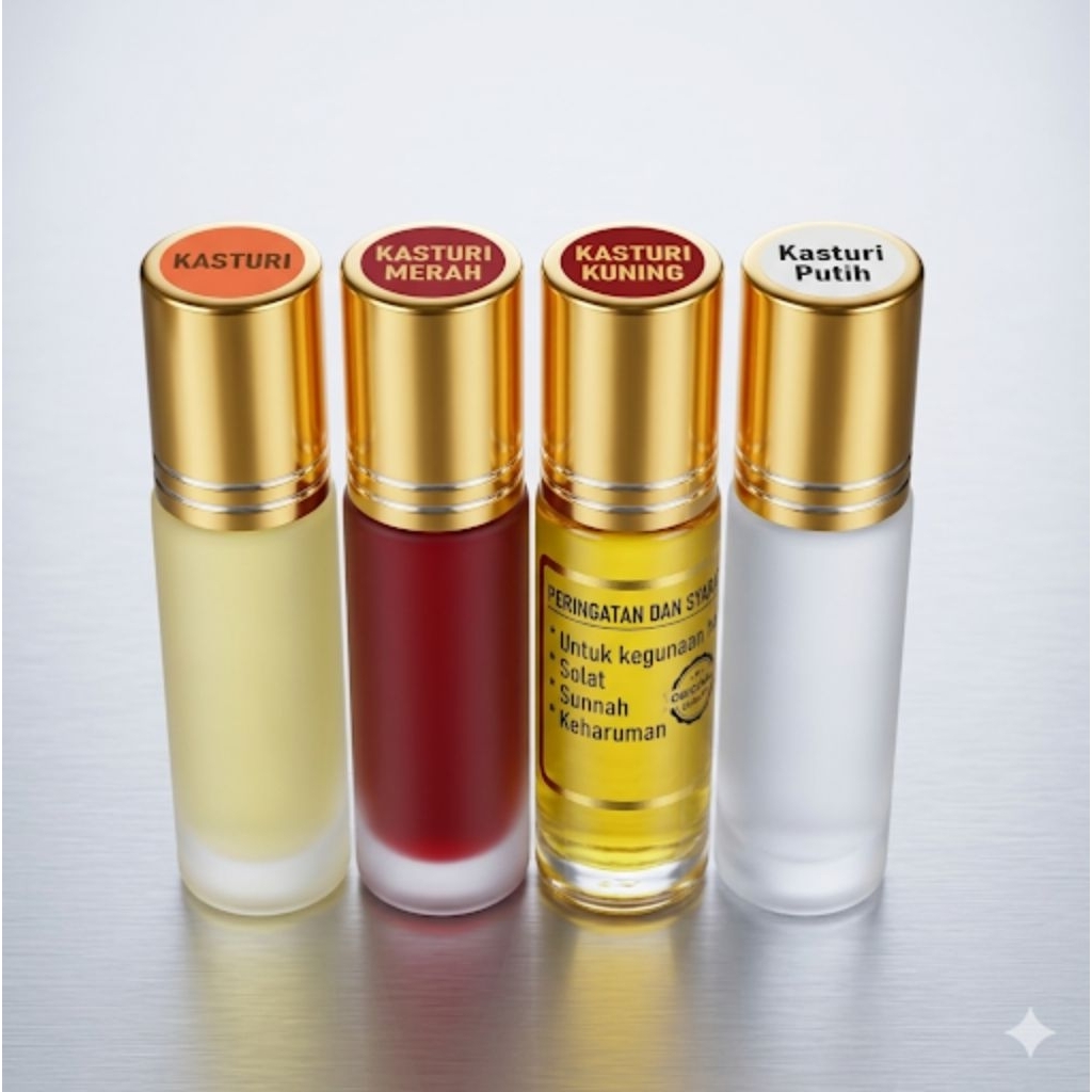 MINYAK WANGI/MINYAK ATTAR 8ML(TANPA ALKOHOL)KASTURI KIJANG/JUBA/SERIBU BUNGA/SULTAN BRUNEI/JUMAAT/SEDAP MLM