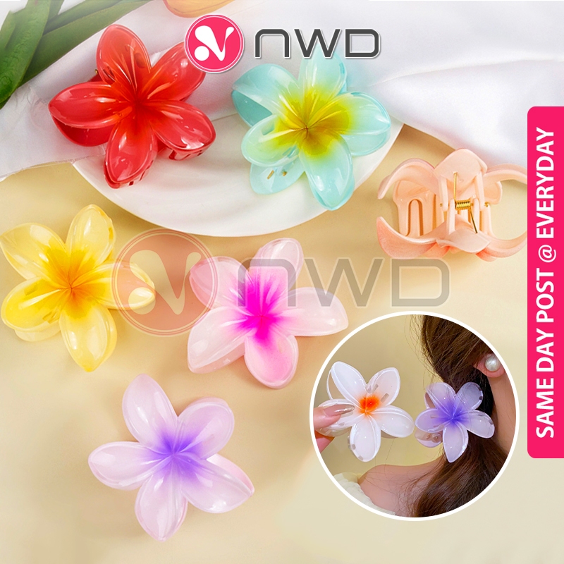 《 》Fashionable Colorful Flower Hair Clips Grab Hairpin Women Accessories 发夹 NWD