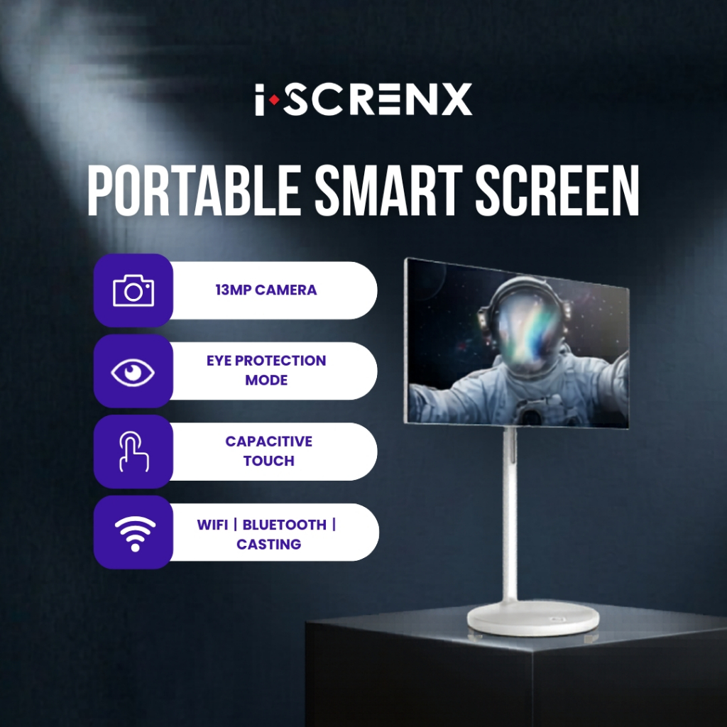 ISCRENX Smart TV 27" | 32” | Touch Screen Portable TV WiFi Battery | tonton drama yoga gym‌ kelas online belajar game