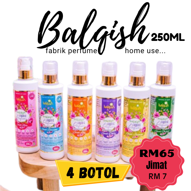YUNAVALET Balqish Fabric Perfume Spray Home Use (250ml) / Balqish Fabric Pakaian / Semburan Wangi / Wangi Dalam Rumah
