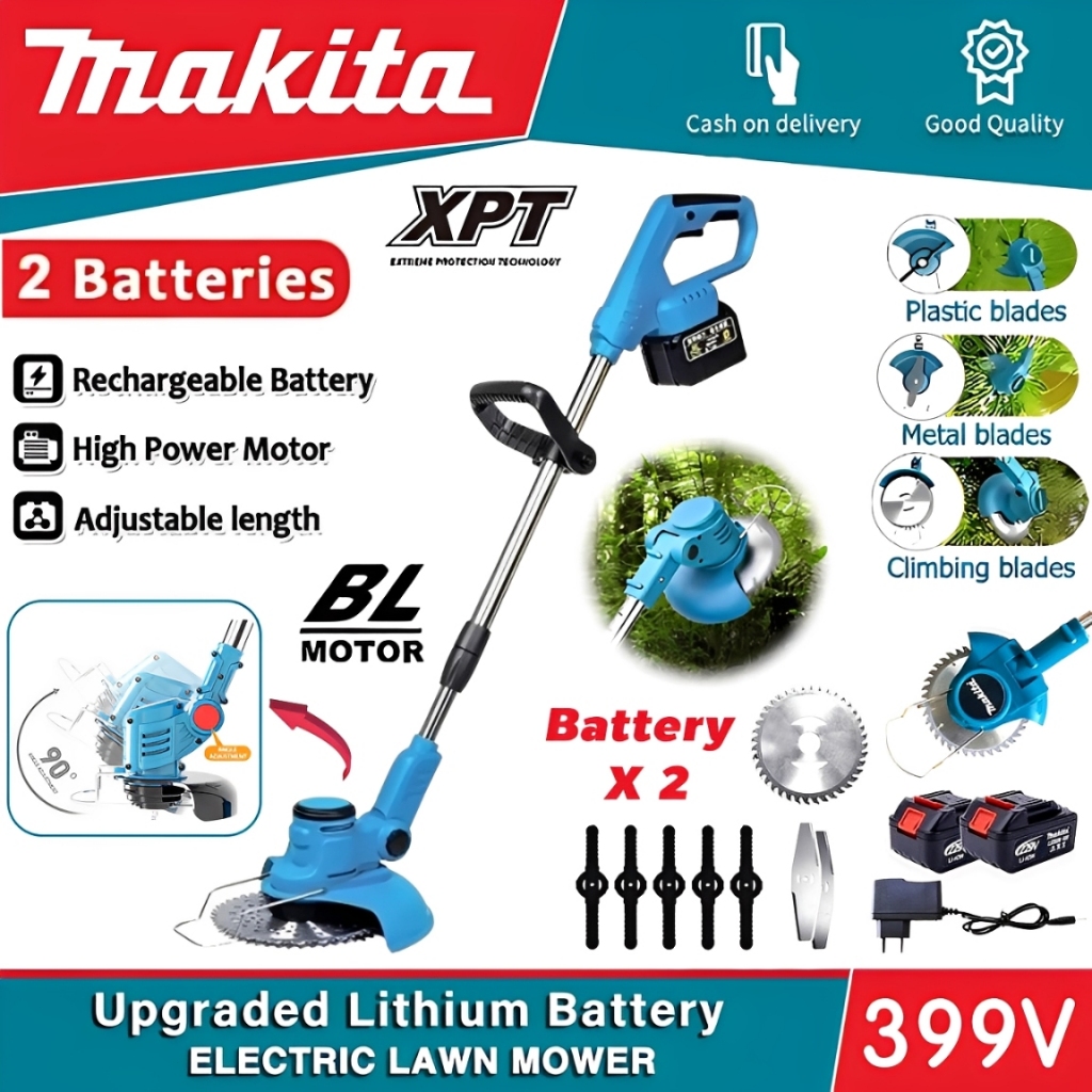 Makita Mesin Rumput Bateri Cordless Grass Cutter Mesin Potong Rumput Elektrik Trimmer Rumput Bateri