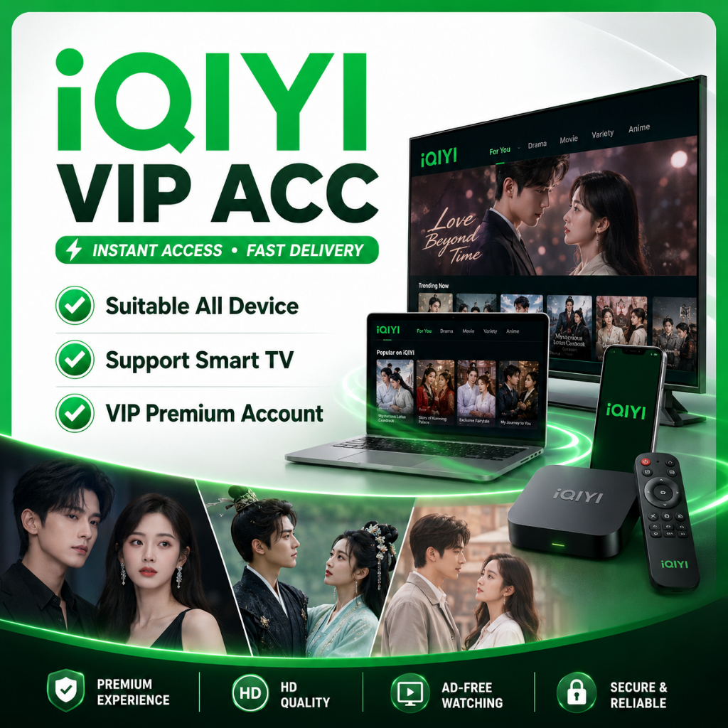 24/7 iQIYI VIP 1-Month Premium VIP, 1080P Clarity + Skip Ads for Dramas, Anime E-Voucher